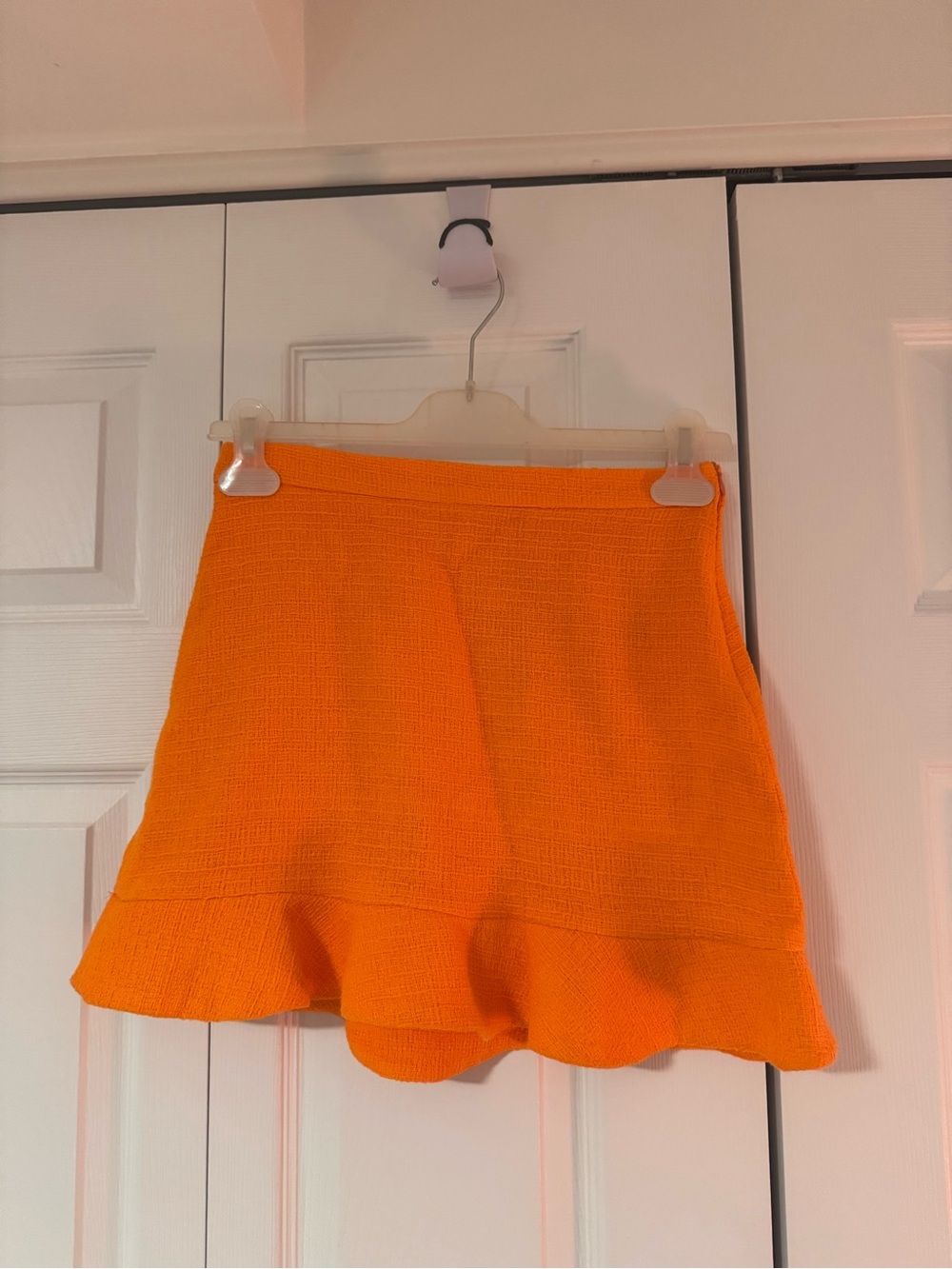 Bright Orange Ruffle Hem Women's Skirt